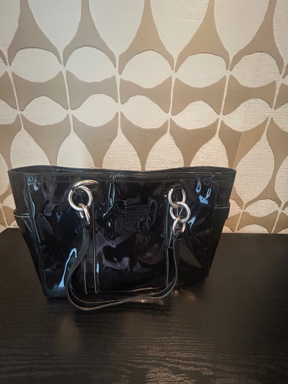 Coach black patent purse